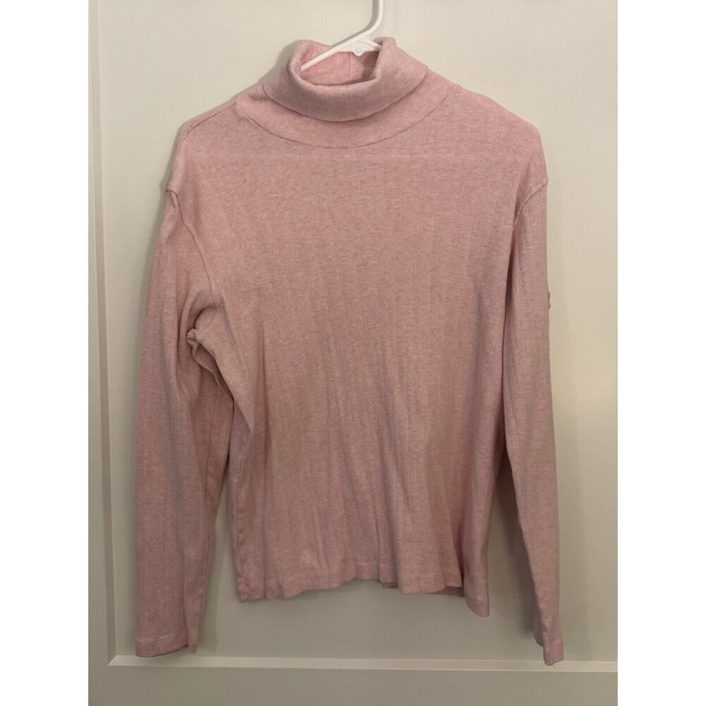 Tommy Hilfiger Womens Pullover Sweater High Neck Long Sleeves Pink Size XL